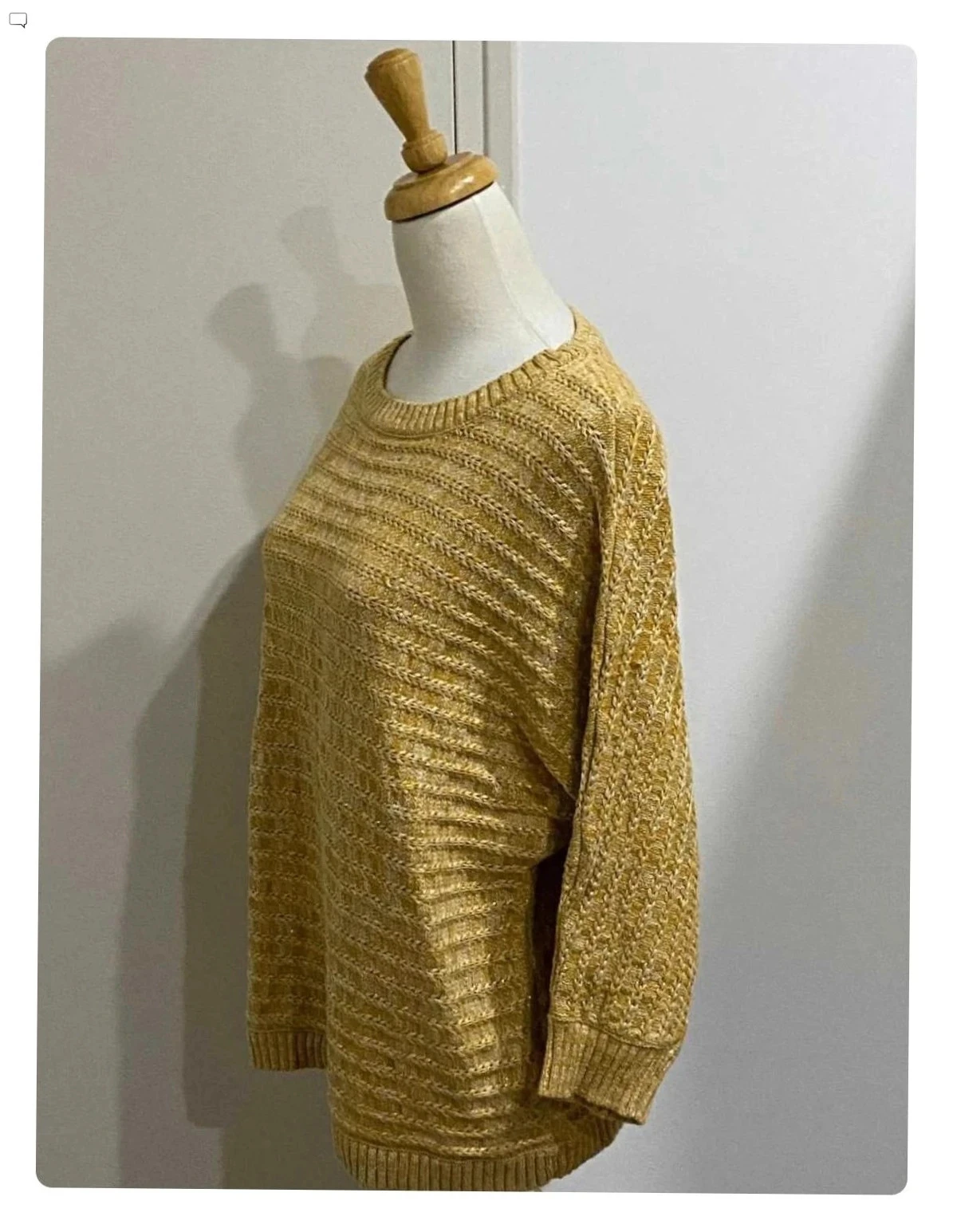 Jersey de malla texturizada amarillo mostaza y dorado talla L 🌟 – photo 2